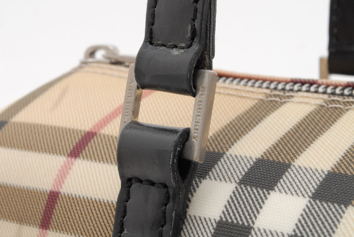 Burberry Nova Check Barrel Handbag - Beige Black, PVC Leather