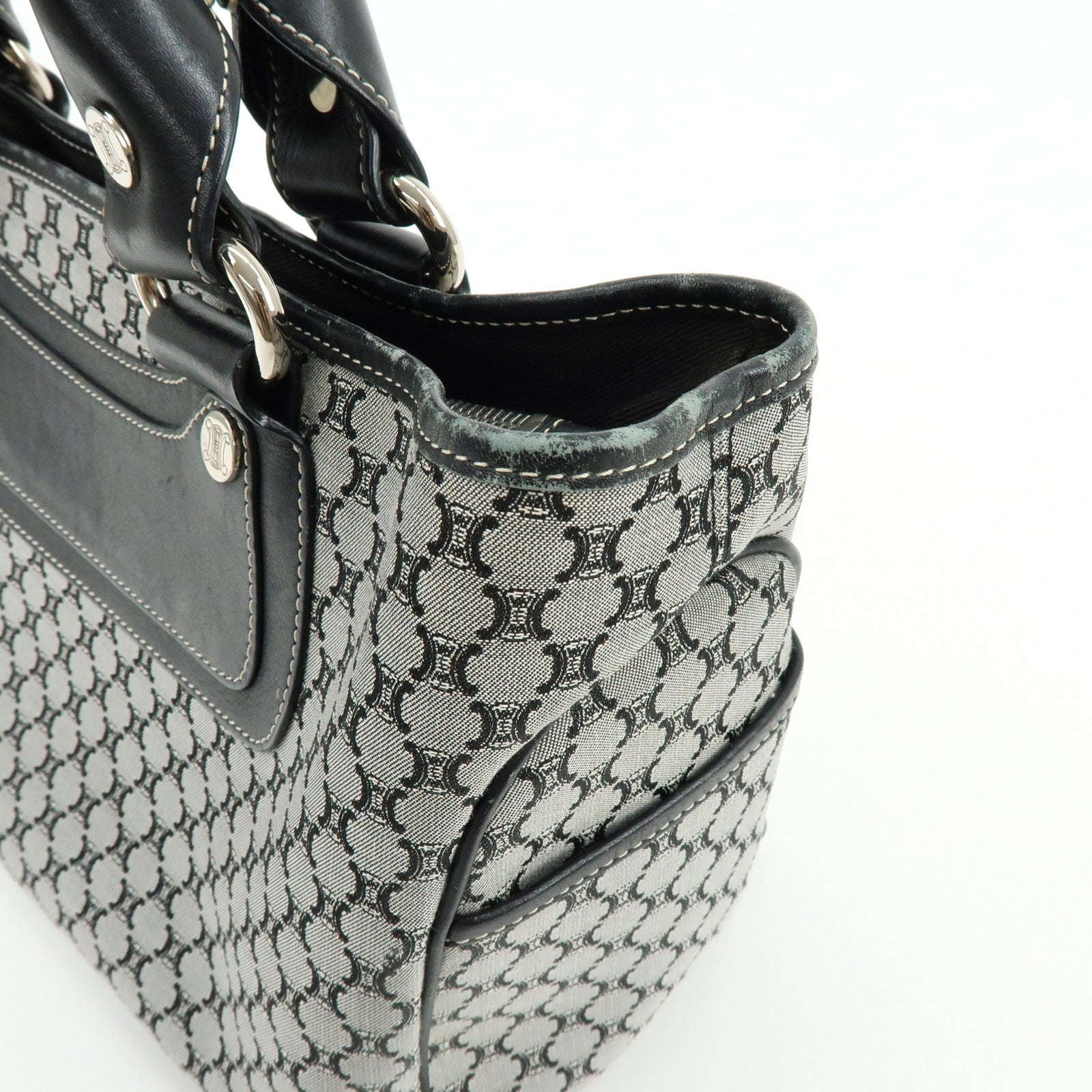 Celine Macadam Boogie Hand Bag - Navy, Canvas Leather