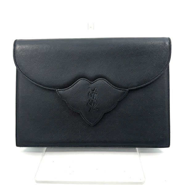 Saint Laurent YSL Clutch - Black, Leather 