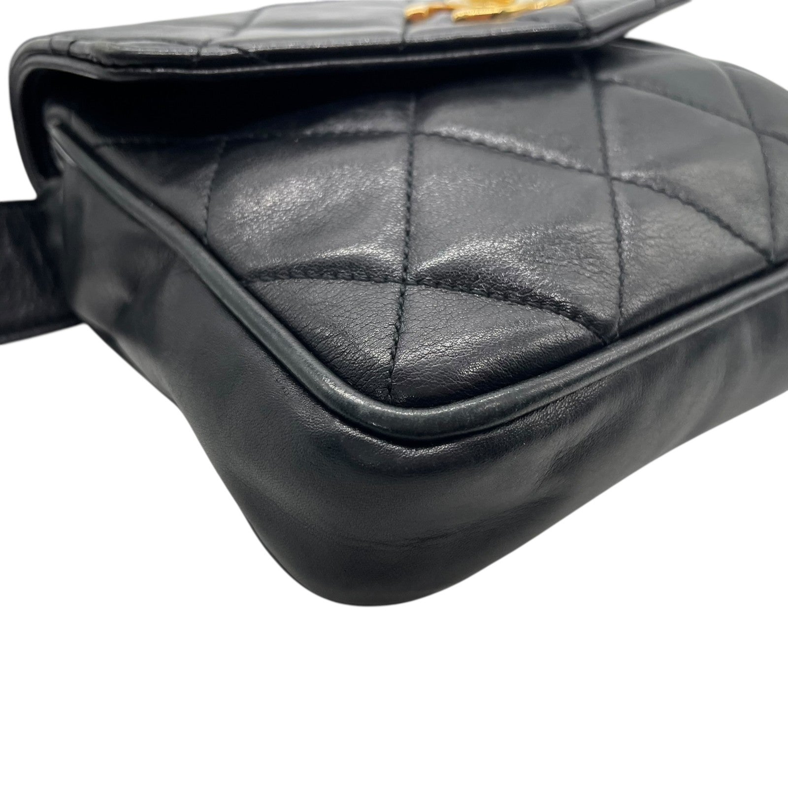 Chanel Matelasse Waist Pouch - Black, Leather