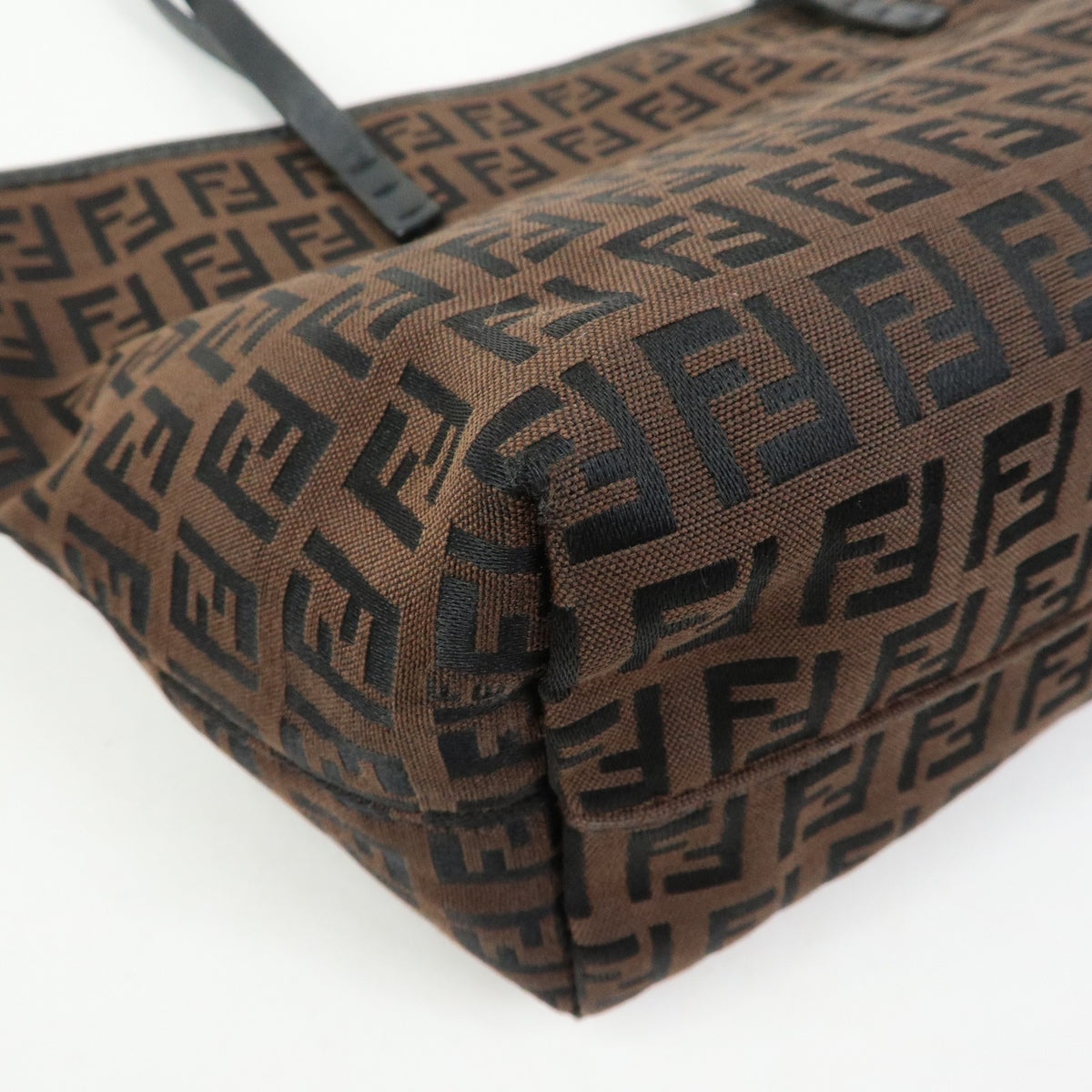 Fendi 8BH075 Tote Bag - Brown, Black, Jacquard Canvas, Leather