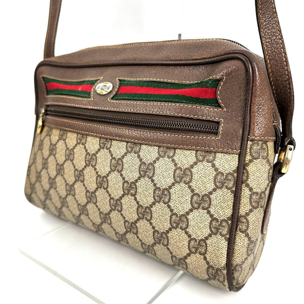 Gucci Sherry Shoulder Bag - Brown, PVC/Leather