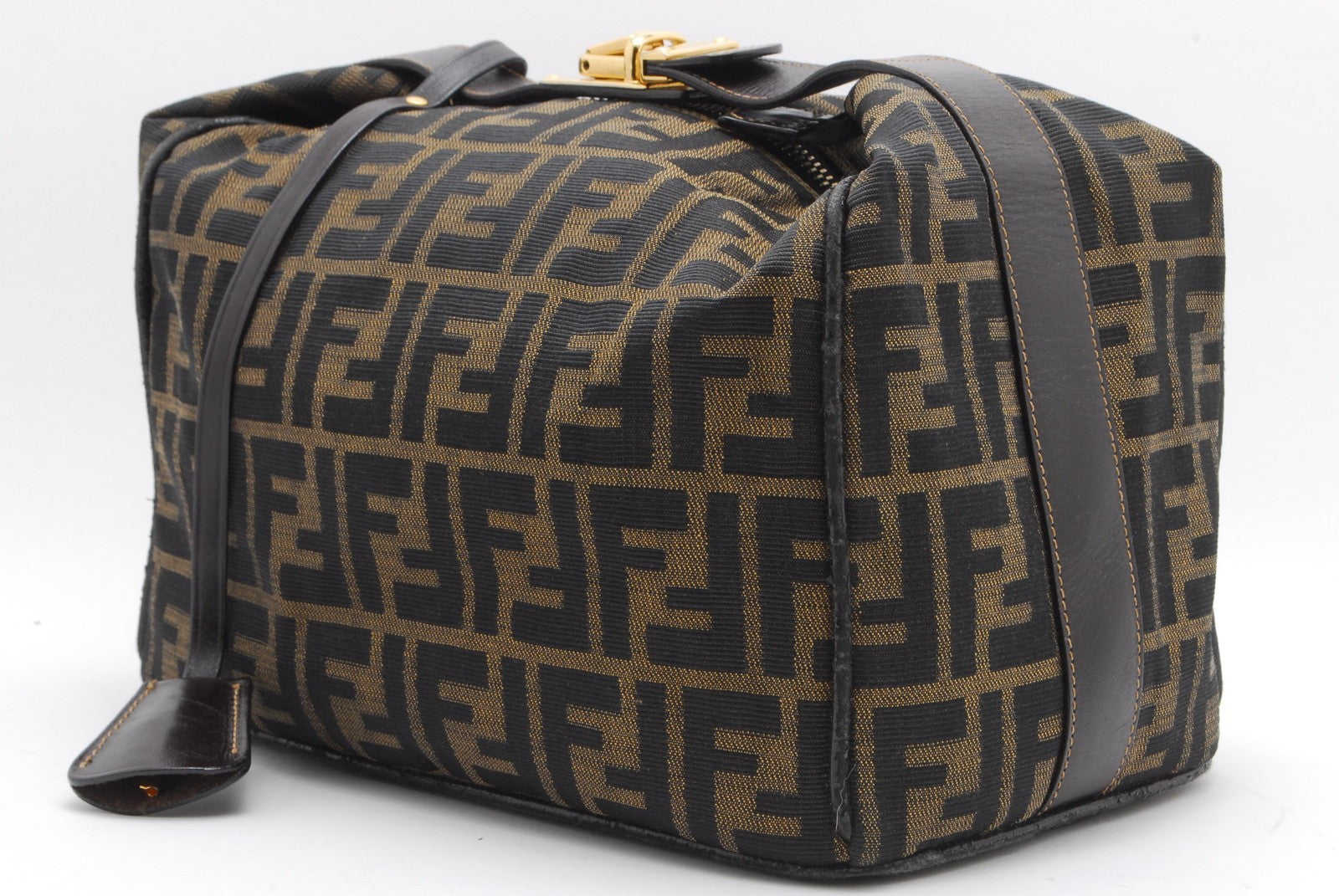 Fendi FF Vanity Hand Tote Bag - Gold, Canvas Leather