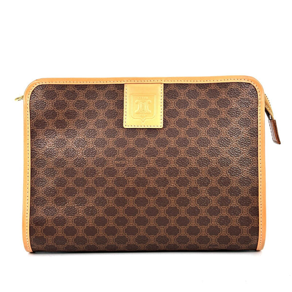CELINE Clutch Bag - Brown, PVC Leather