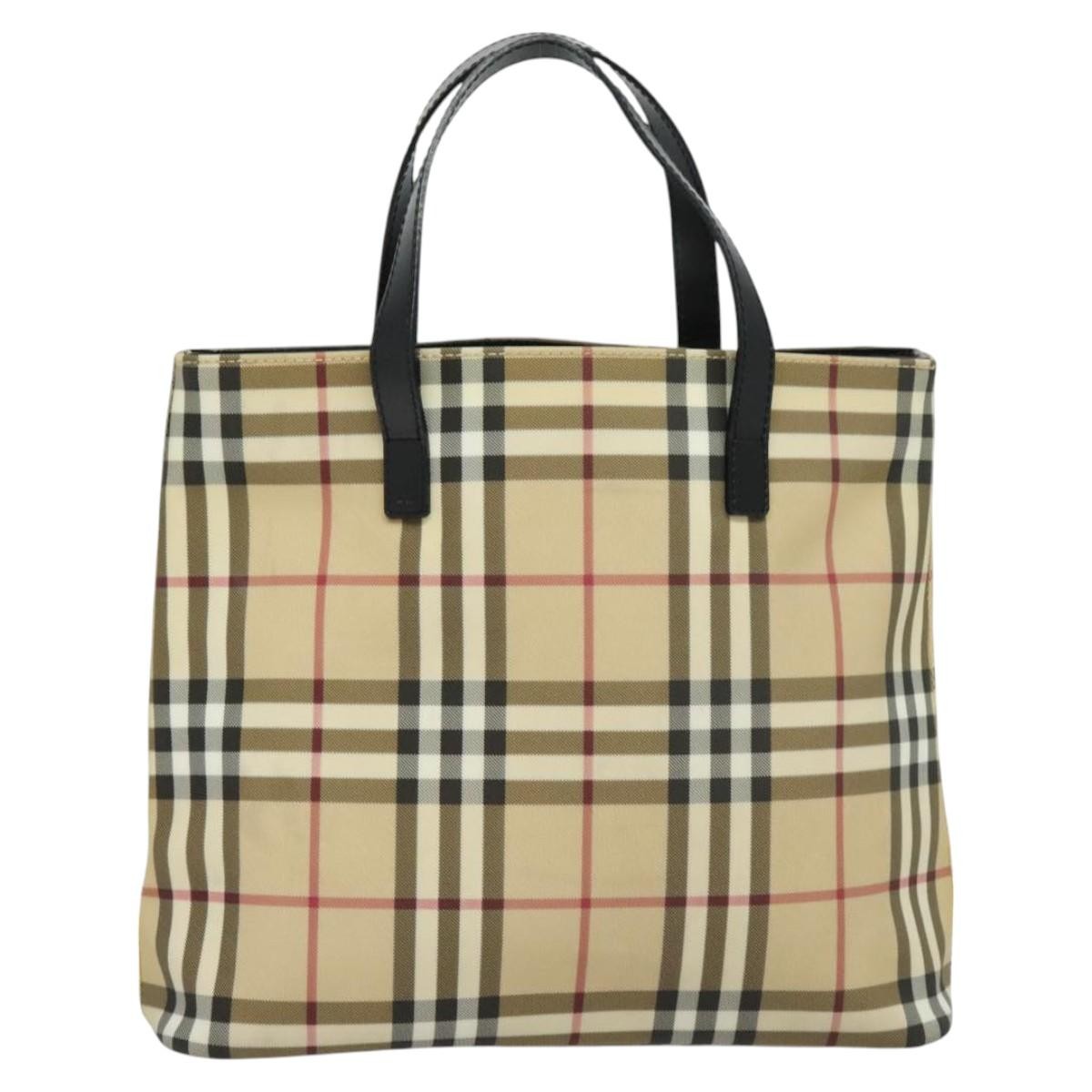 Burberry Nova Check Handbag - Beige/Silver, PVC Leather