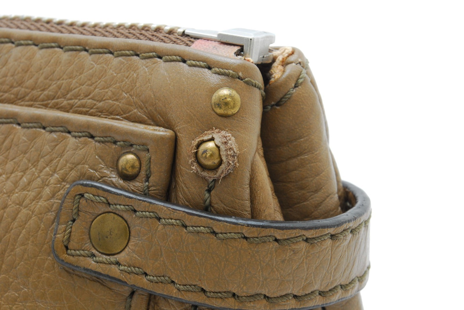 Chloé Paddington Pouch Clutch - Beige, Leather 