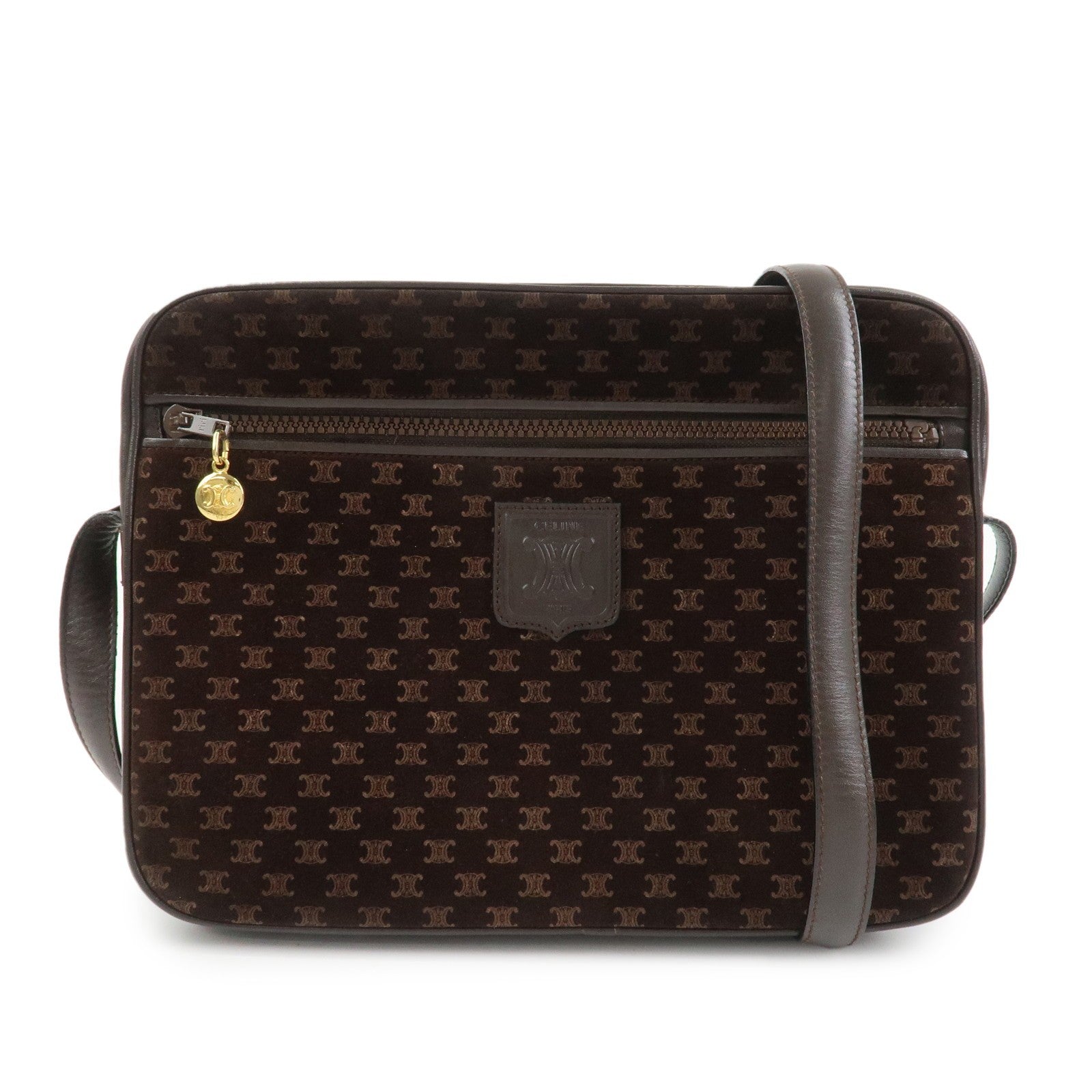 Celine Macadam Shoulder Bag - Brown, Suede Leather