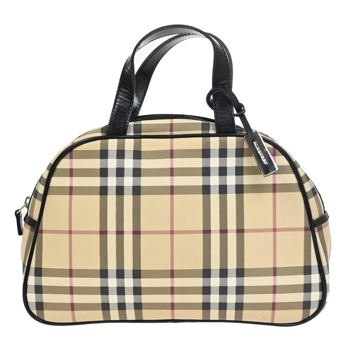 Burberry Nova Check Hand Bag - Beige Black, Leather PVC