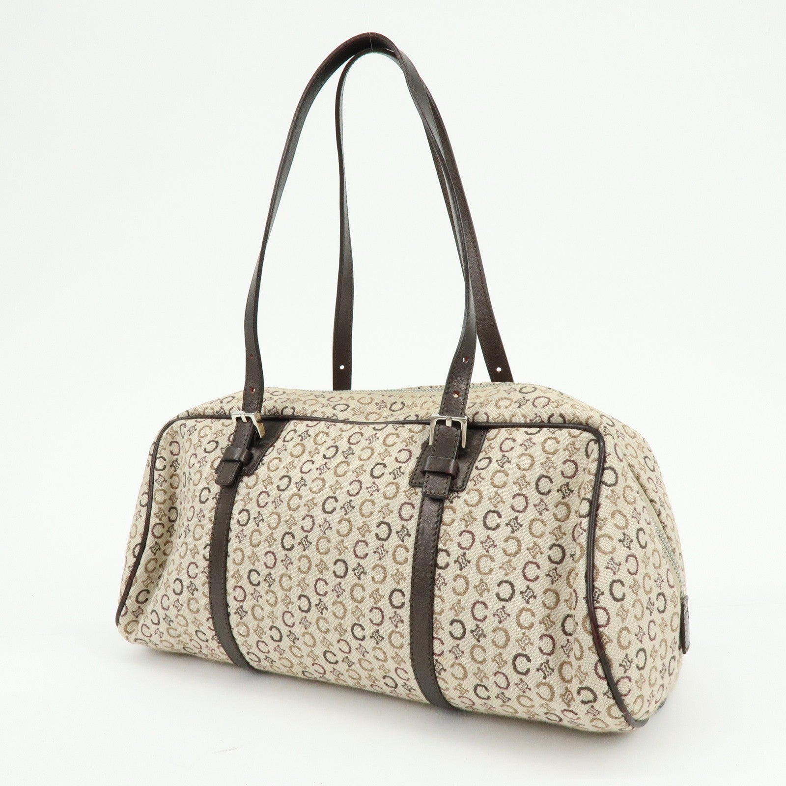 Celine C Macadam Hand Bag - Beige, Canvas and Leather