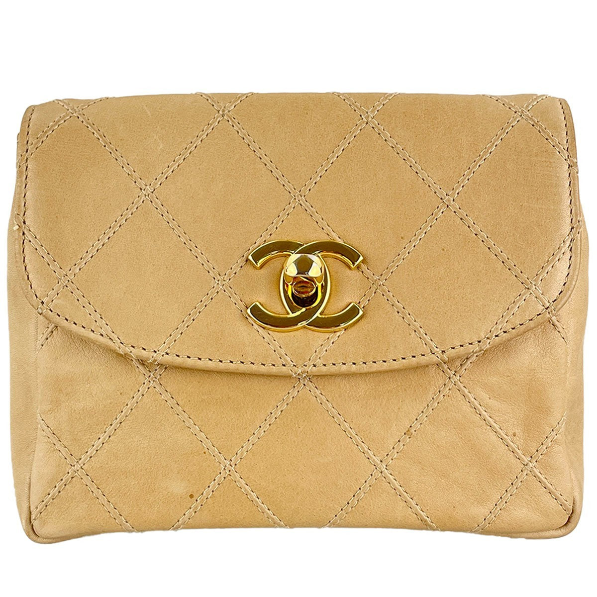 CHANEL Bicolore Waist Bag - Beige, Lambskin Leather