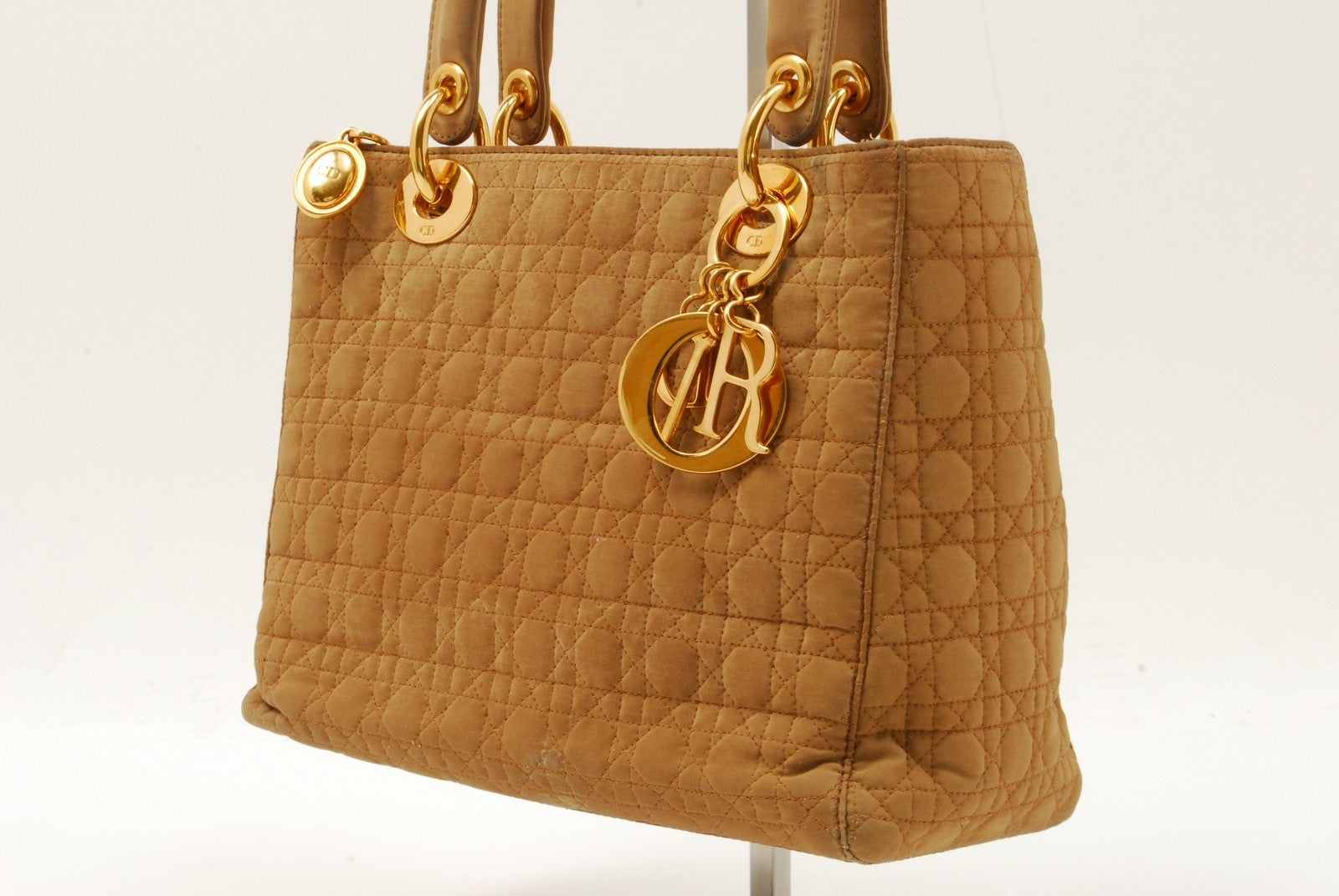 Christian Dior Lady Dior Hand Tote Bag - Black, Nylon