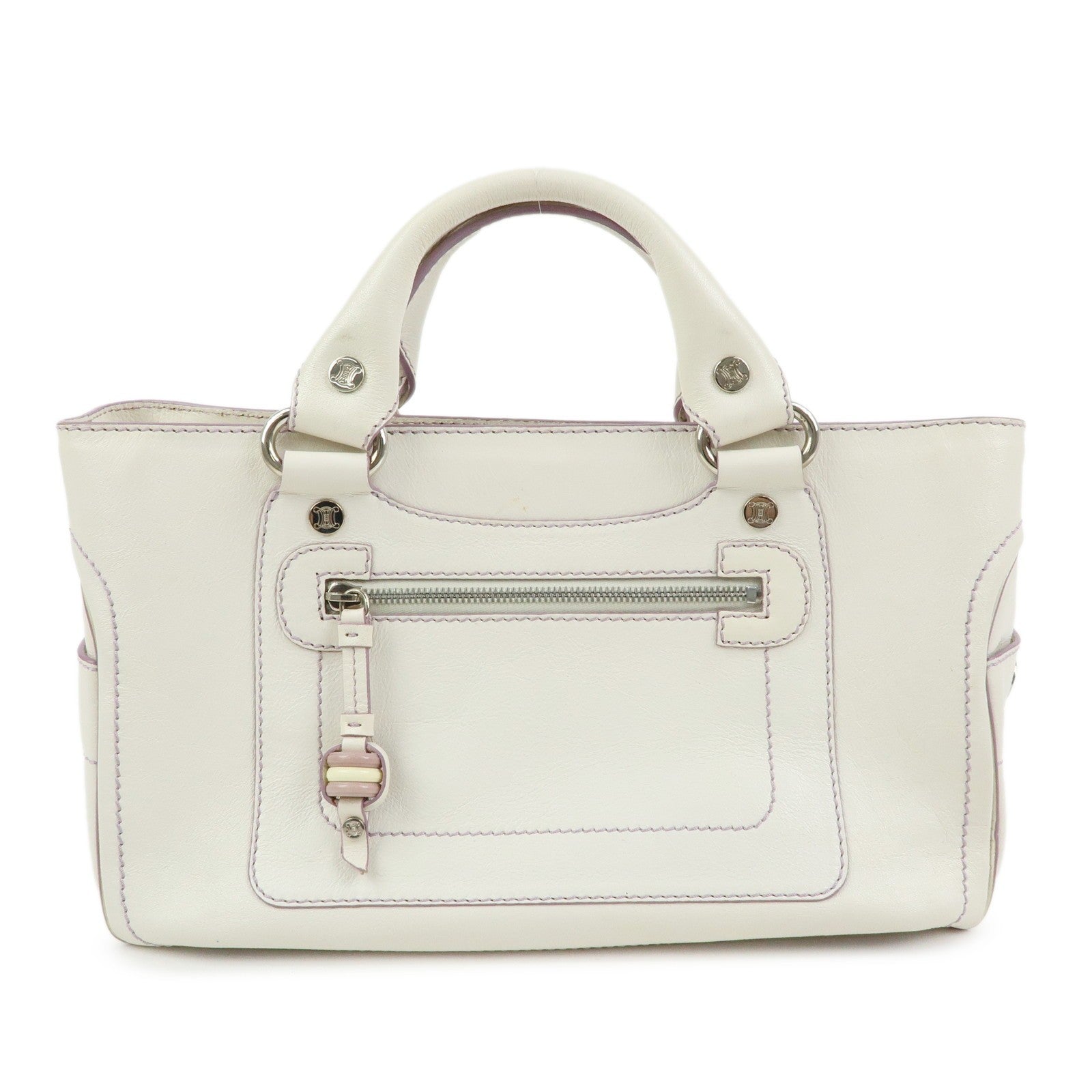 Celine Boogie Bag Handbag - White, Purple, Leather