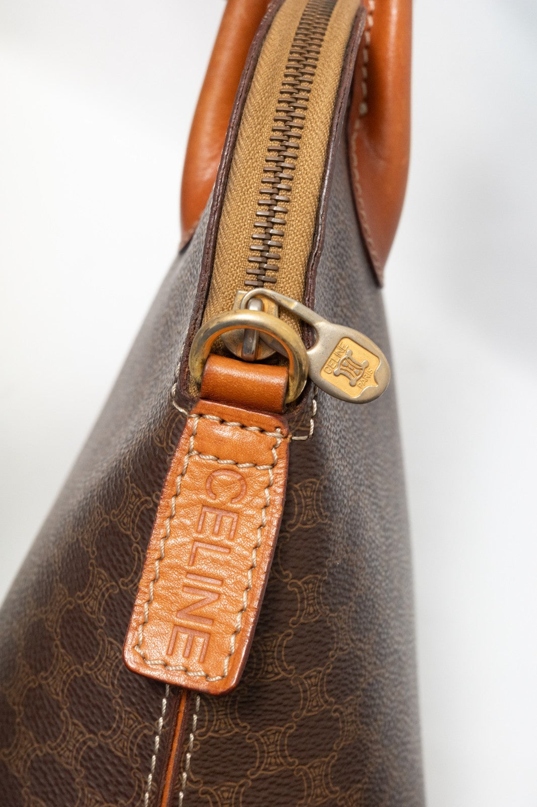 Celine Macadam Hand Bag - Brown, PVC Leather 