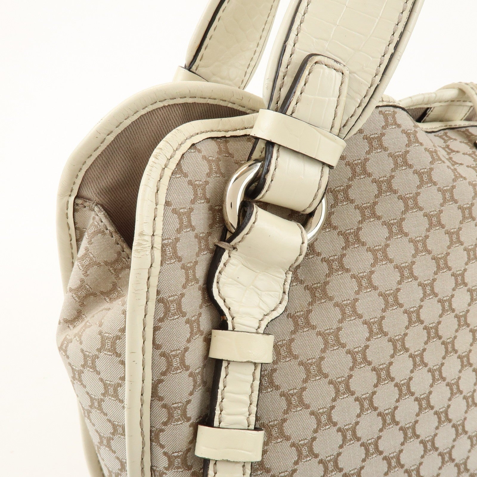 Celine Macadam Shoulder Bag - Beige Ivory, Canvas Leather