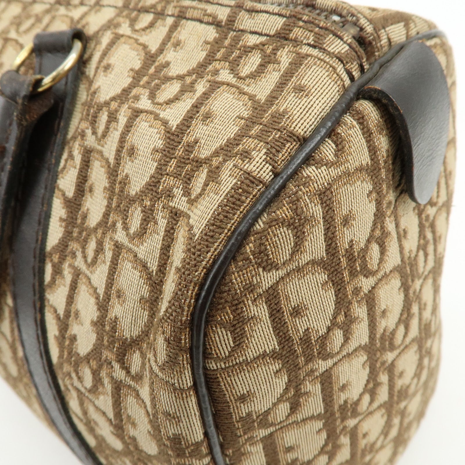 Christian Dior Trotter Jacquard Boston Bag - Brown, Jacquard Canvas and Leather