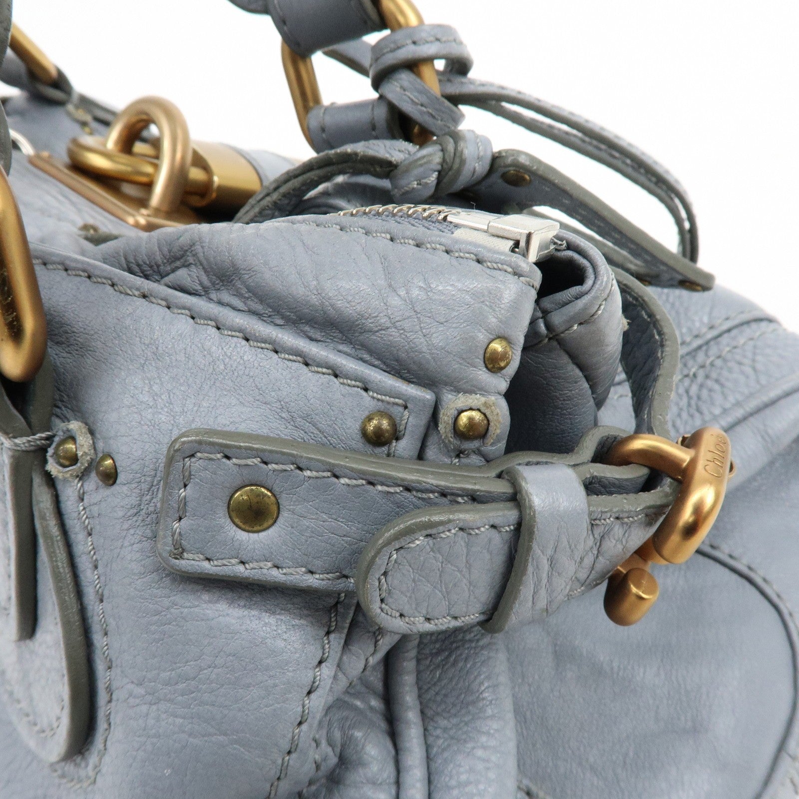 Chloe Paddington Hand Bag - Gray, Leather