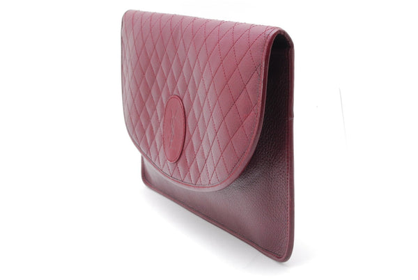 Yves Saint Laurent Quilted Clutch Bag - Red Bordeaux, Leather