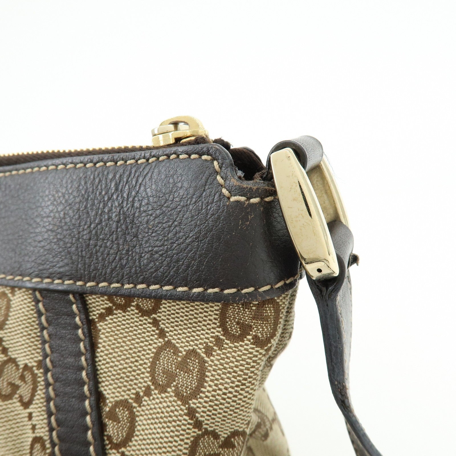 Gucci 203257 Shoulder Crossbody Bag - Brown, GG Canvas, Leather