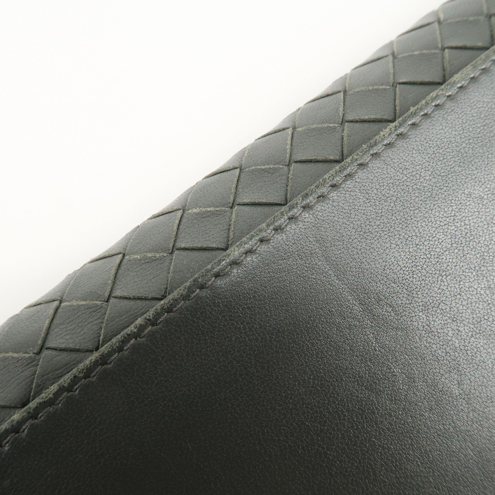 Bottega Veneta Intrecciato Leather Chain Long Wallet - Gray, Leather
