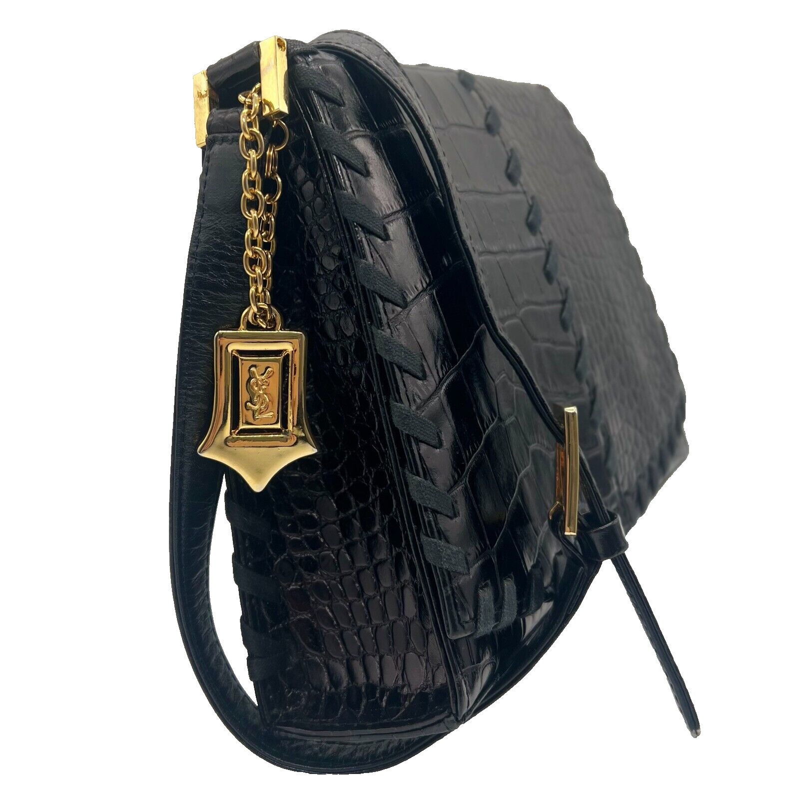Saint Laurent YSL Shoulder Bag - Black, Leather