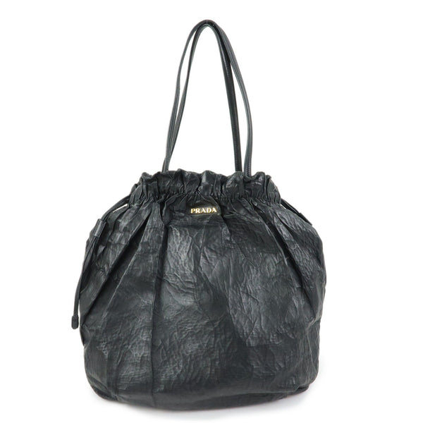Prada Drawstring Shoulder Bag - Black, Leather