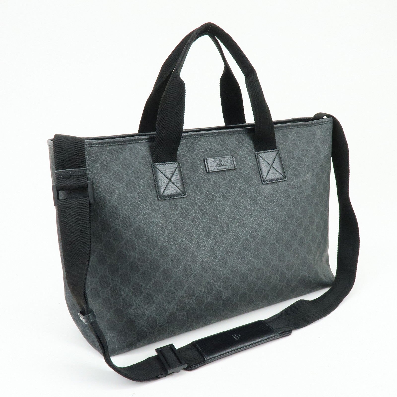 GUCCI GG Supreme 2Way Bag Hand Bag Shoulder Bag Black