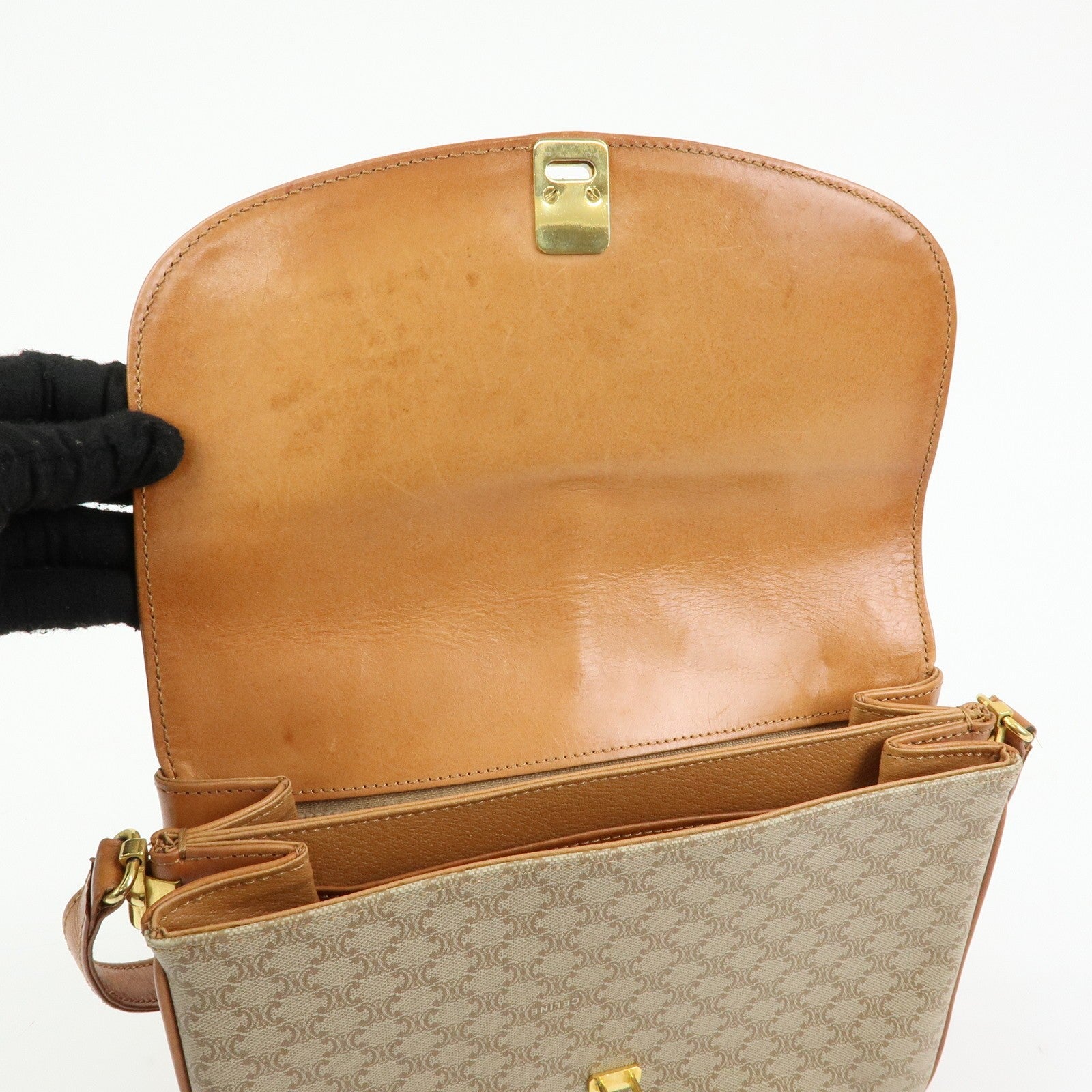 Celine Macadam Shoulder Bag - Beige, PVC Leather