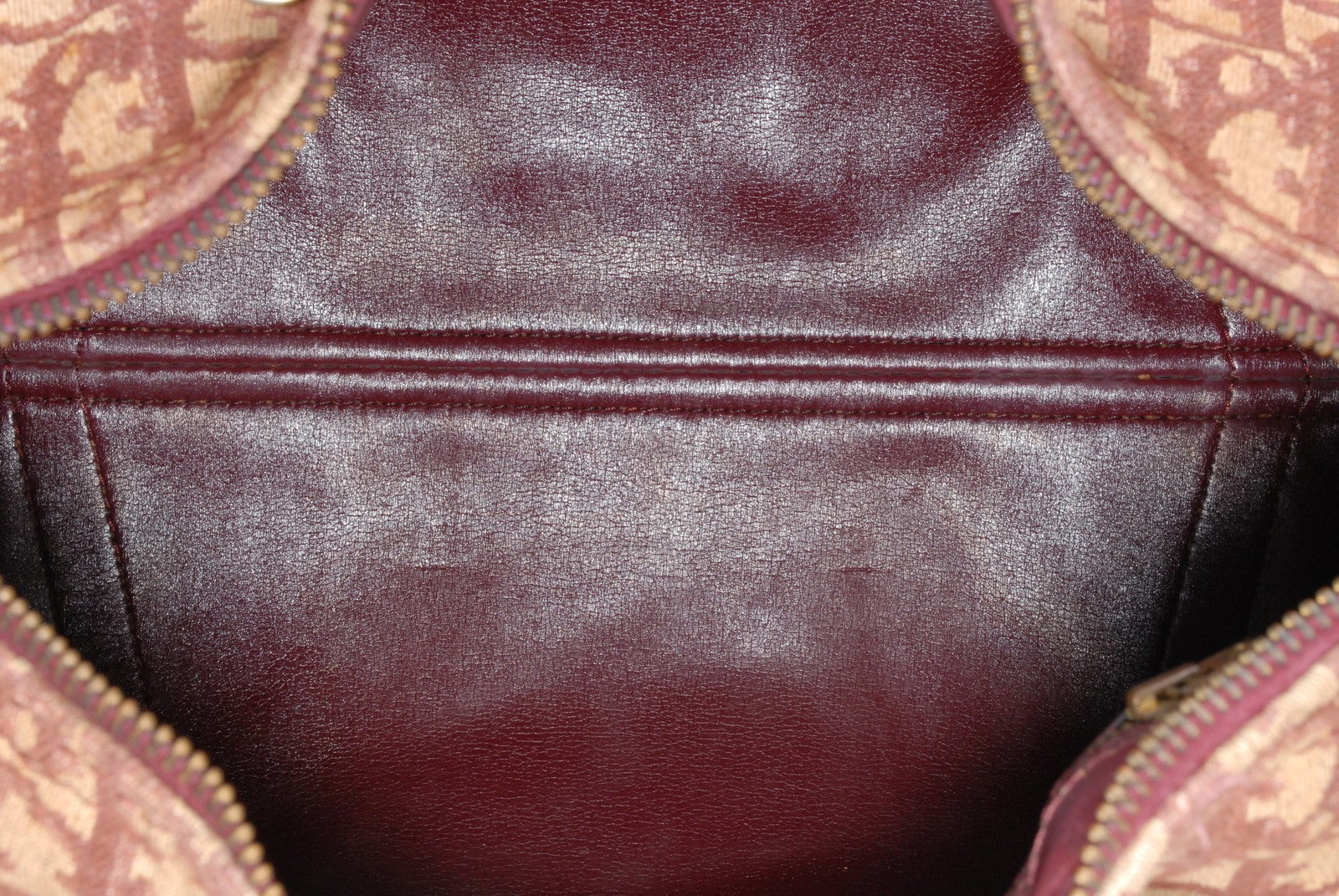 Christian Dior Trotter Boston Hand Bag - Burgundy Red, Canvas
