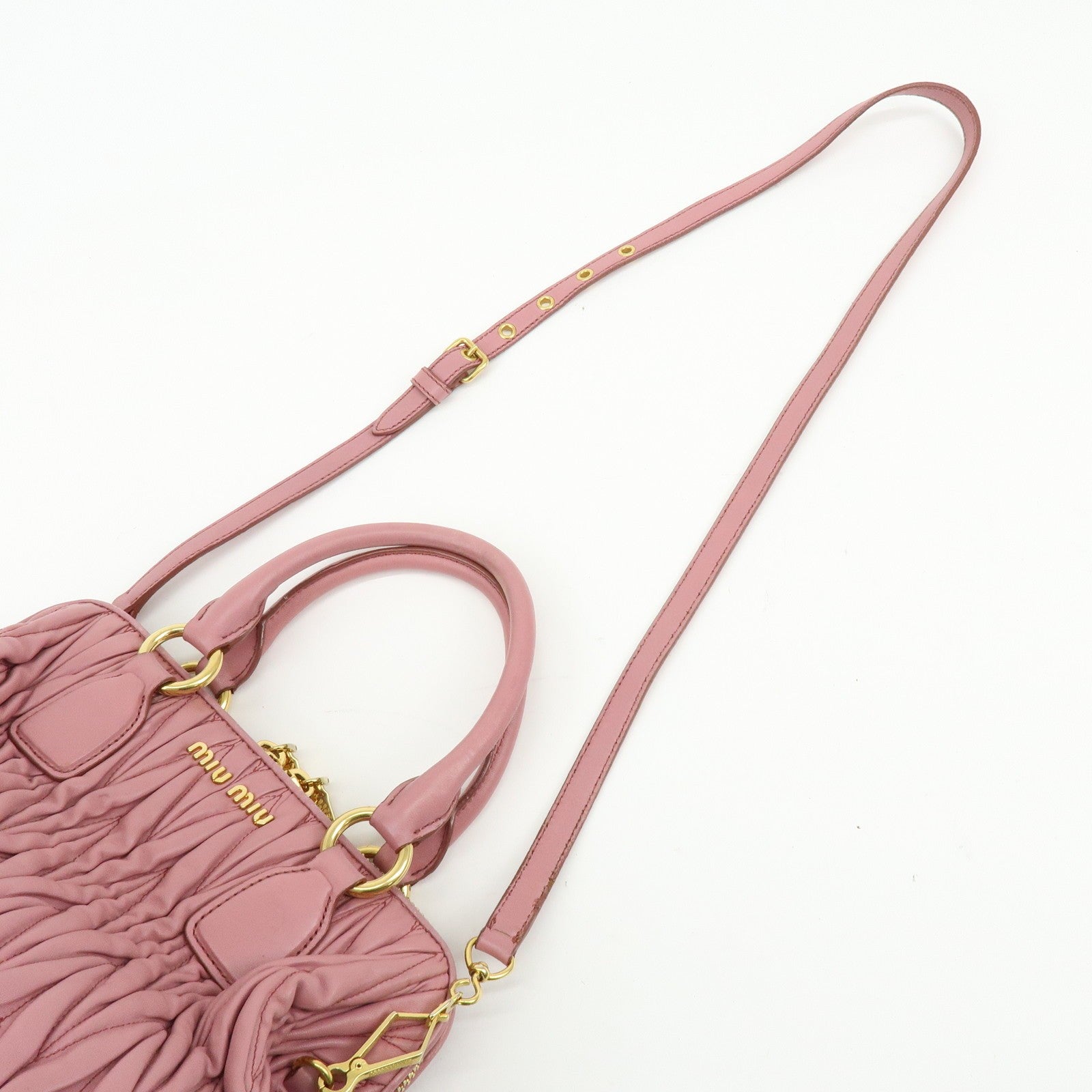 Miu Miu Matelasse 2Way Hand Bag - Pink, Nappa Leather