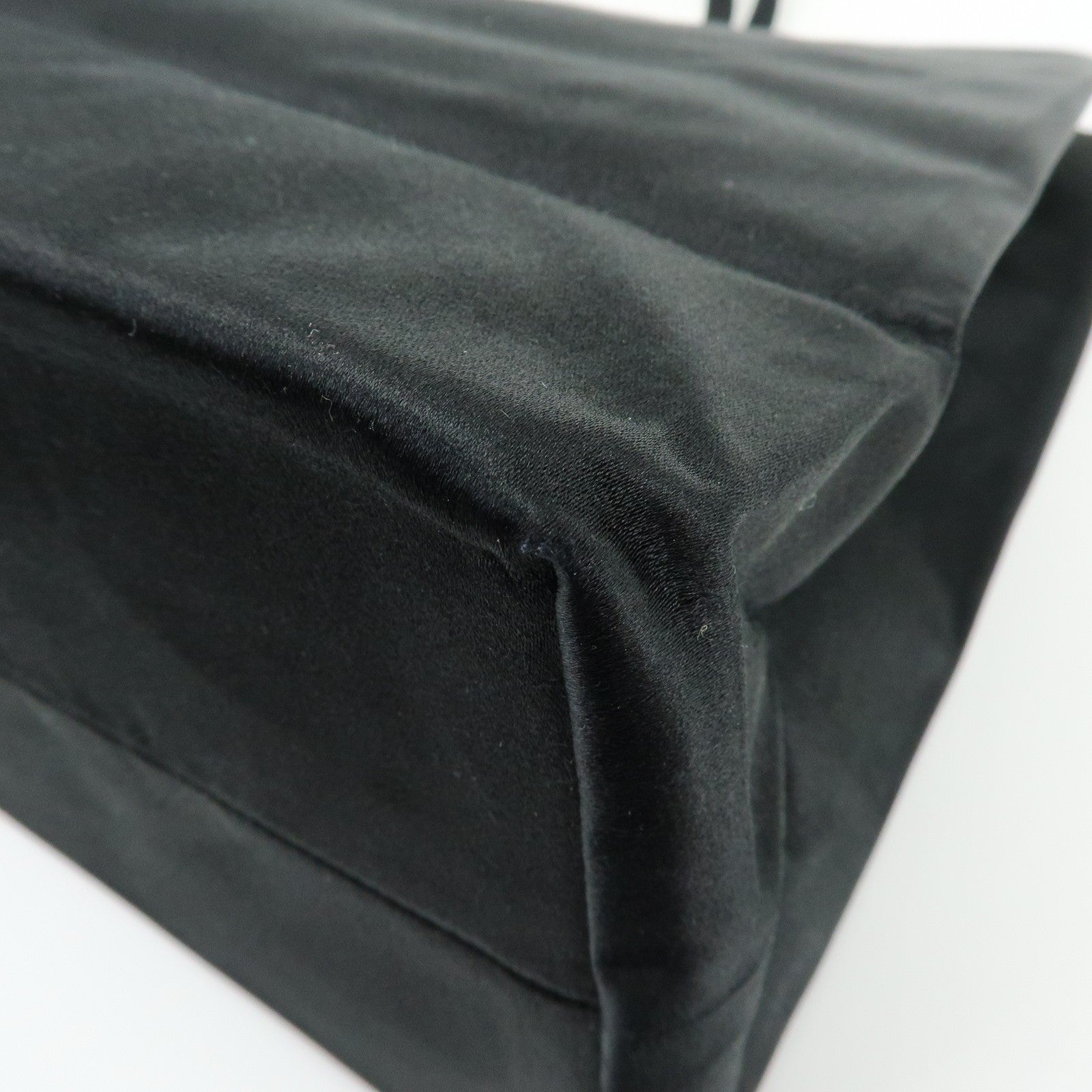 Prada Triangle Logo Tote Hand Bag - Black, Satin