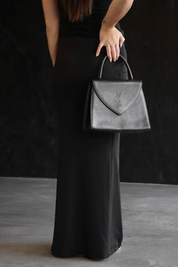 Saint Laurent Yves Saint Laurent Top Hand Bag - Black, Leather 