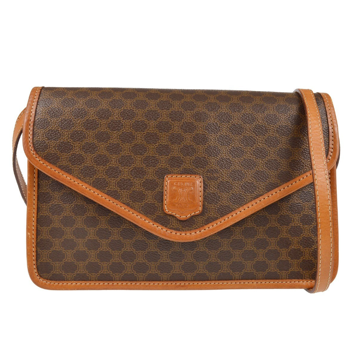 Celine Macadam Shoulder Bag - Brown, Leather