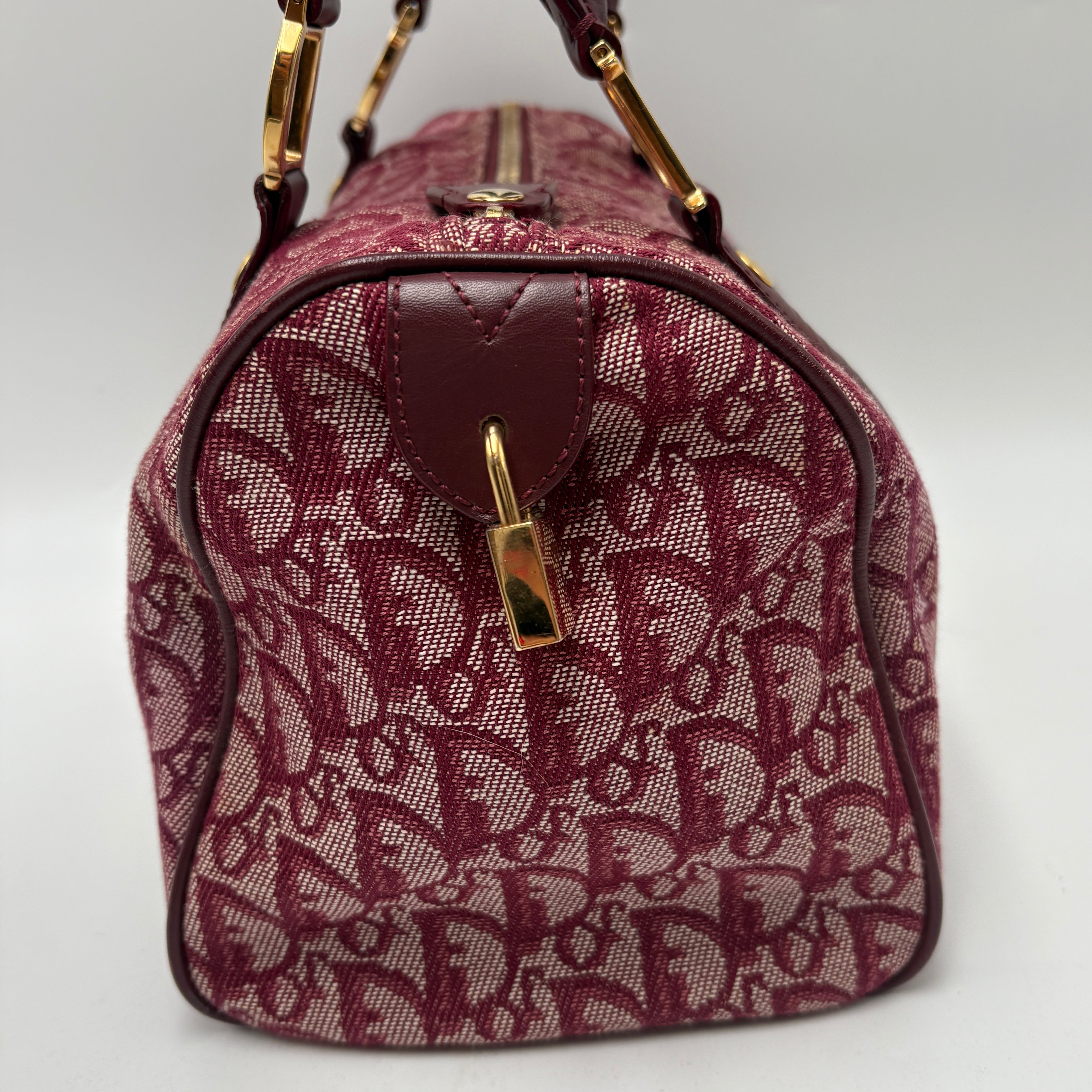 Dior Trotter Boston burgundy bag