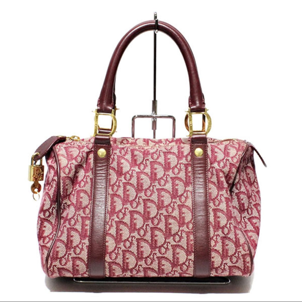 DIOR TROTTER BOSTON BURGUNDY BAG