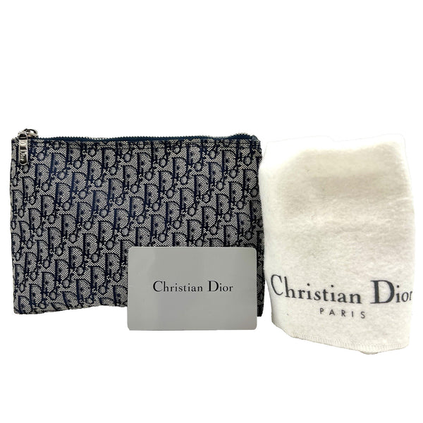Christian Dior Trotter Mini Pouch Clutch Bag - Navy, Canvas 