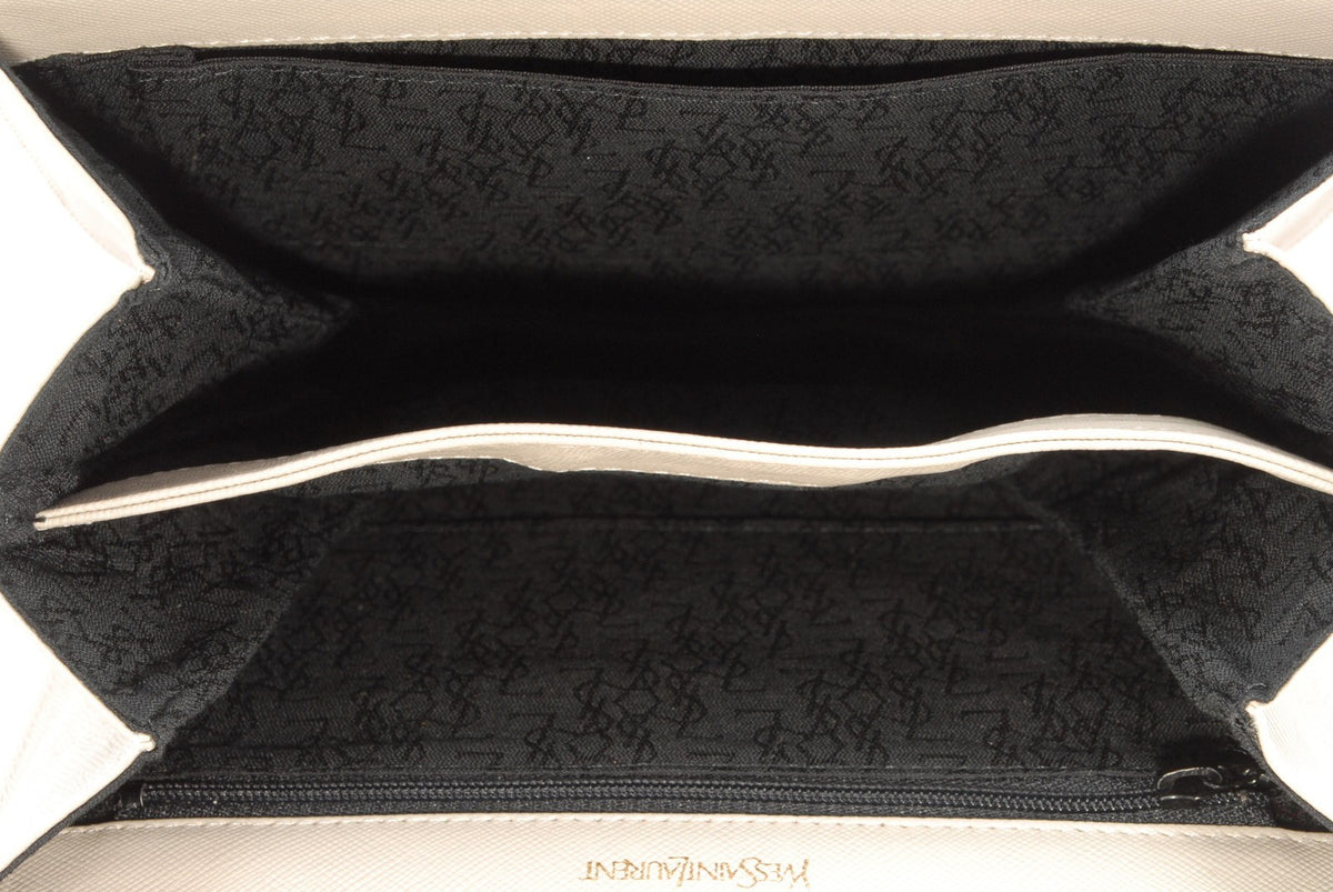 Yves Saint Laurent YSL Flap Bag - White, Leather