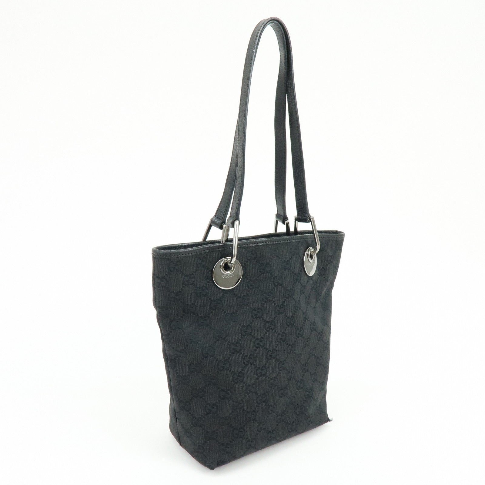 Gucci Tote Bag - Black, GG Canvas, Leather