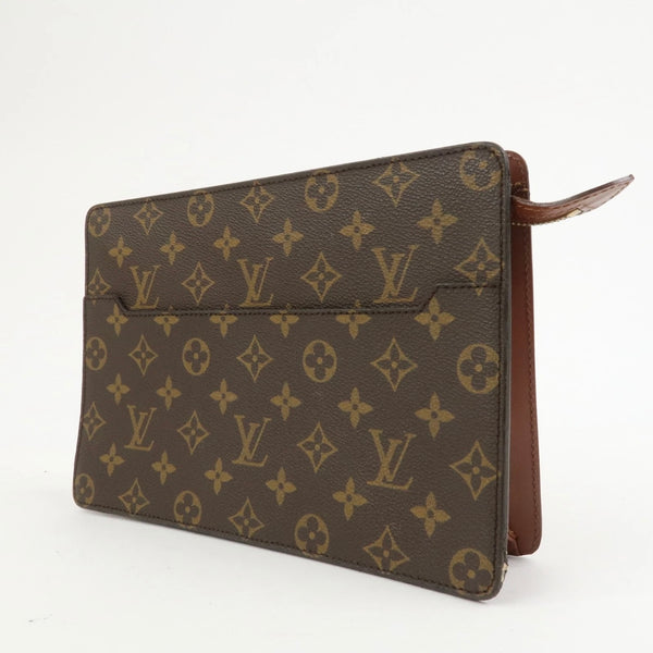 Louis Vuitton Monogram Pochette Homme Clutch Bag Brown