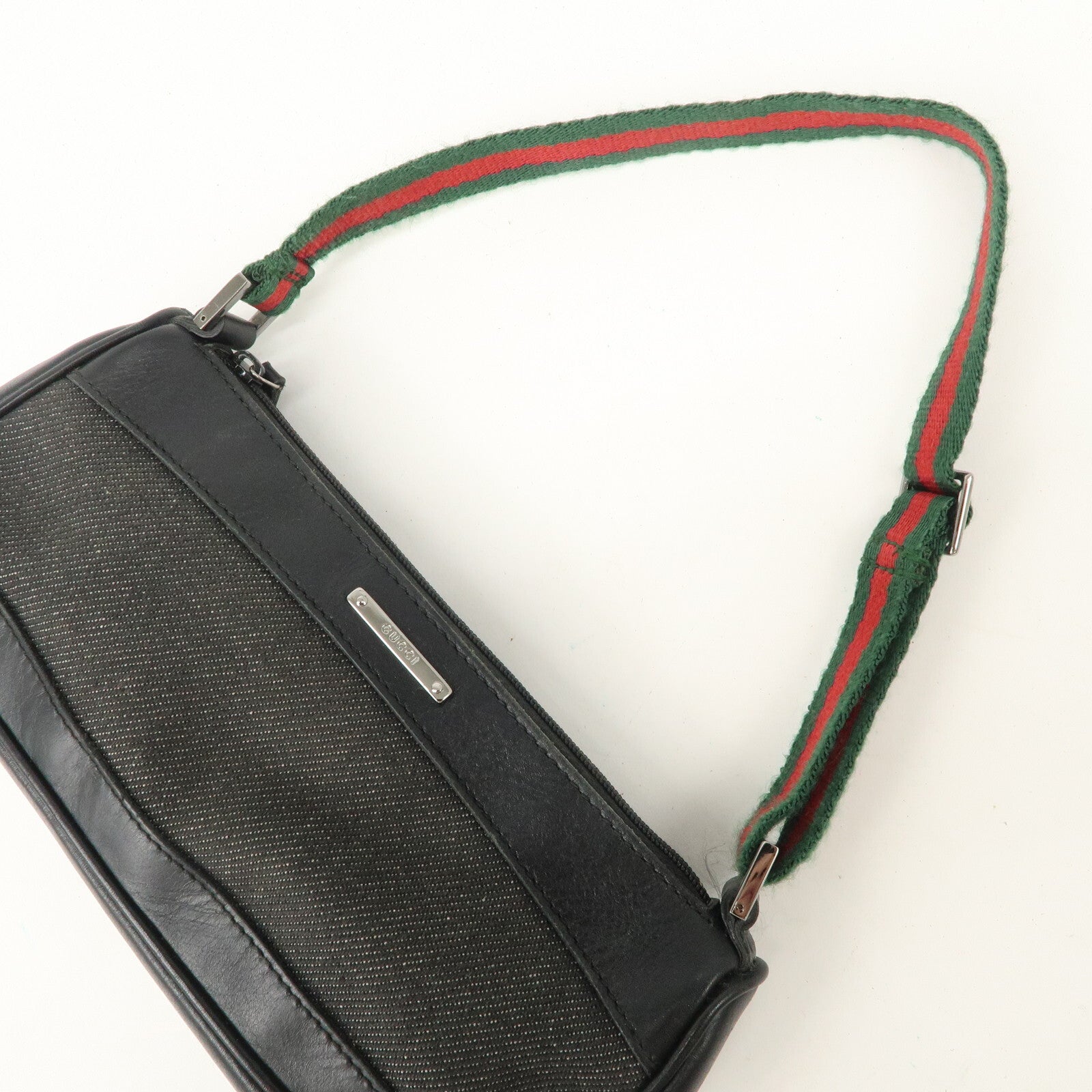 Gucci Sherry Accessory Pouch - Black, Canvas, Leather 