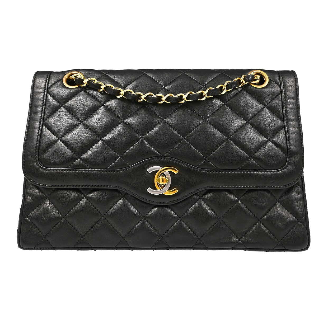 Chanel Single chain shoulder Shoulder Bag - Black, Lambskin Leather