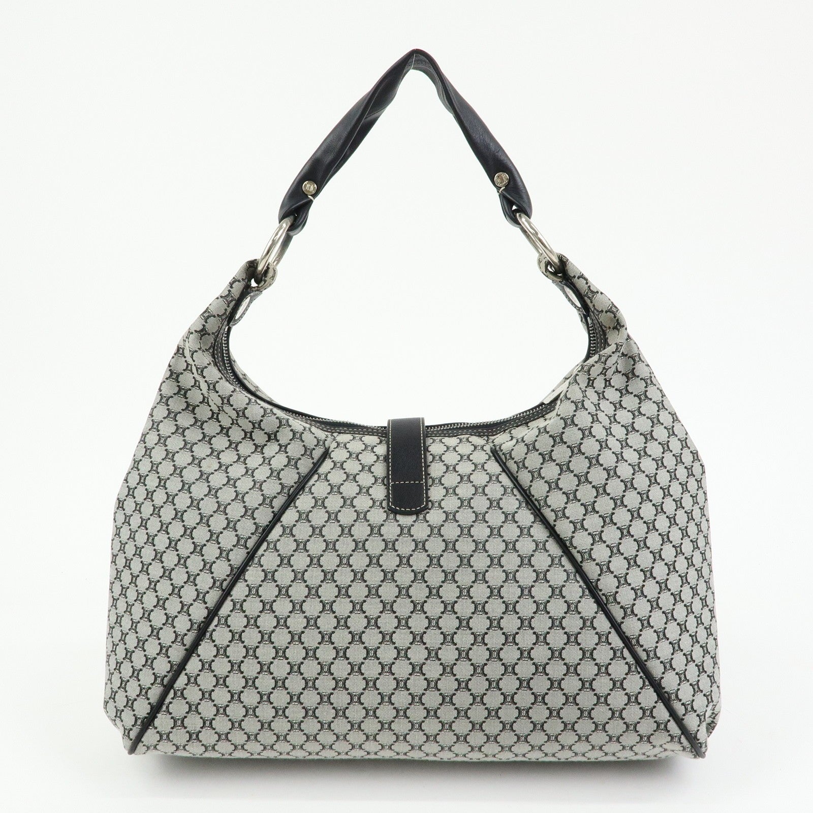 Celine Macadam Shoulder Bag - Grey, Canvas and Leather