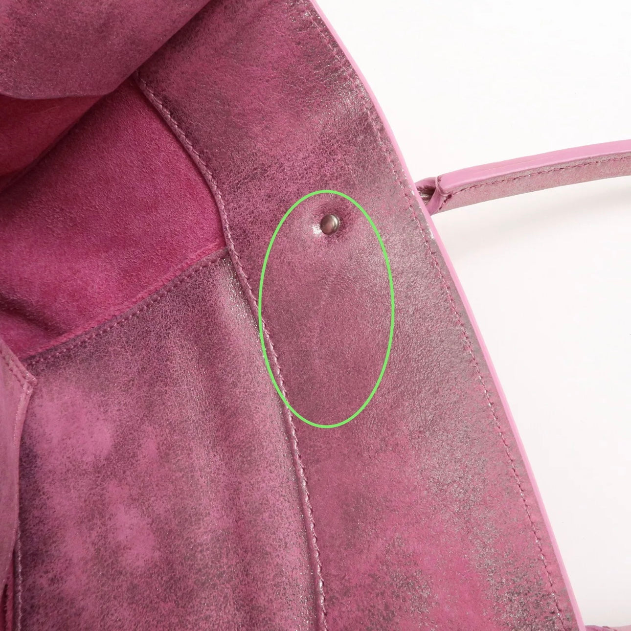 The Paper Leather Tote Bag Metallic Pink