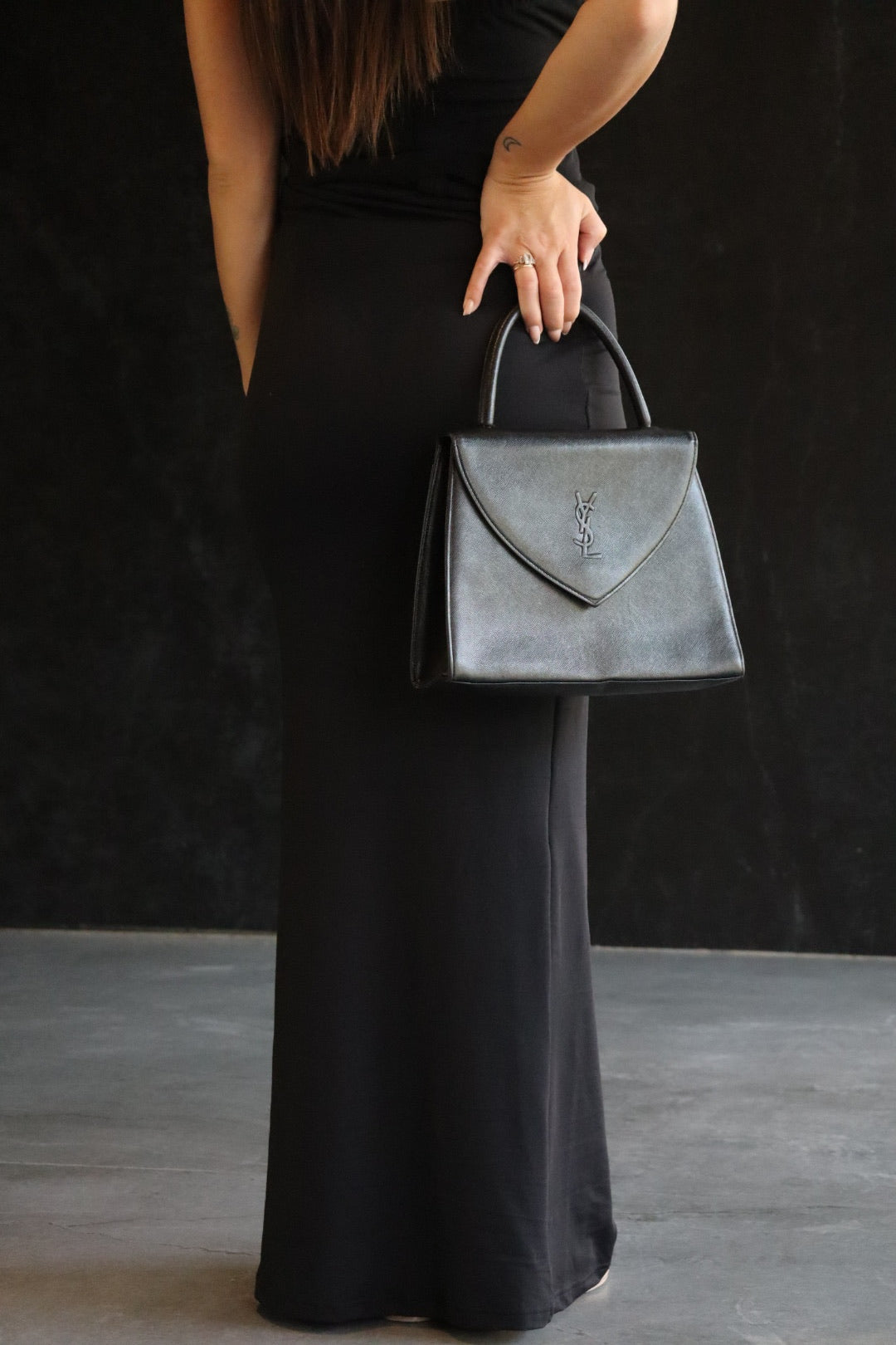 Saint Laurent Vintage Top Hand Bag - Black, Leather 