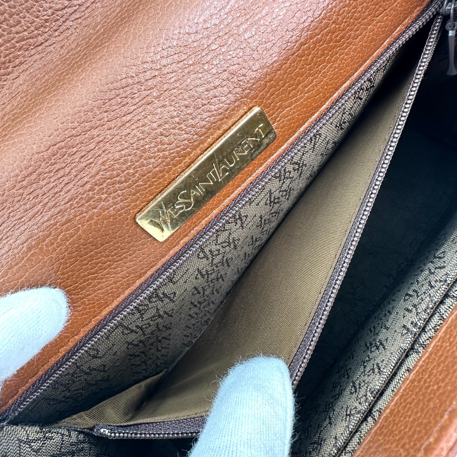 Saint Laurent Stitch Cassandra Handbag - Brown, Leather
