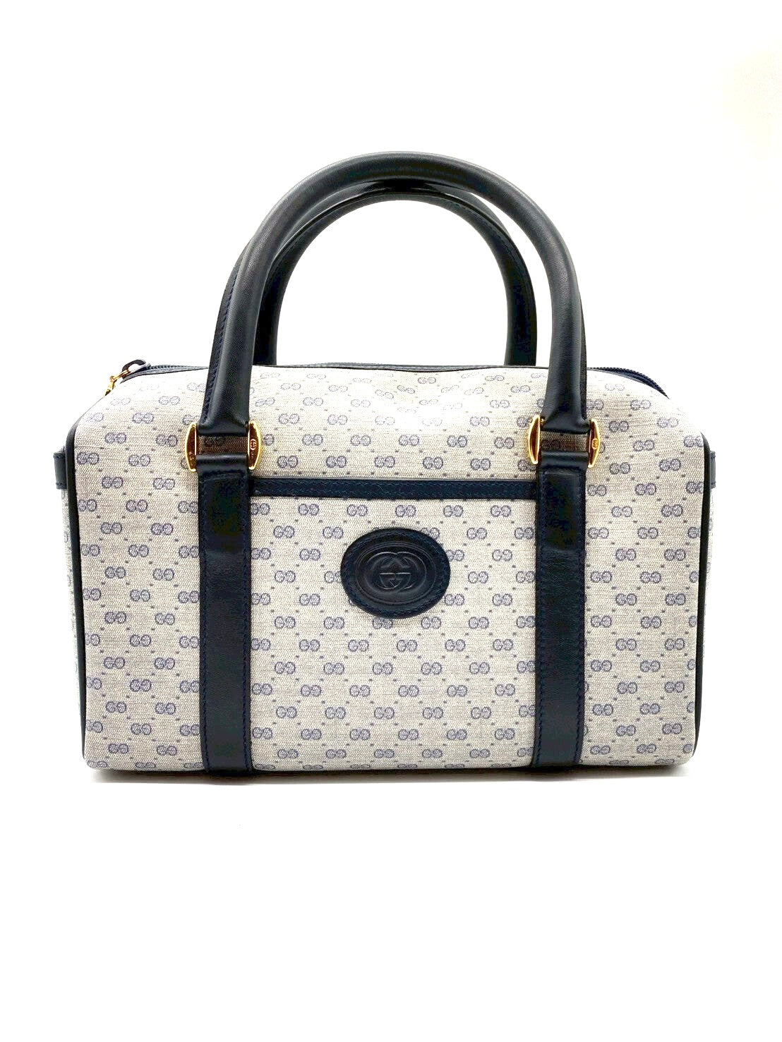 Gucci Micro GG Mini Boston Bag - Navy, PVC