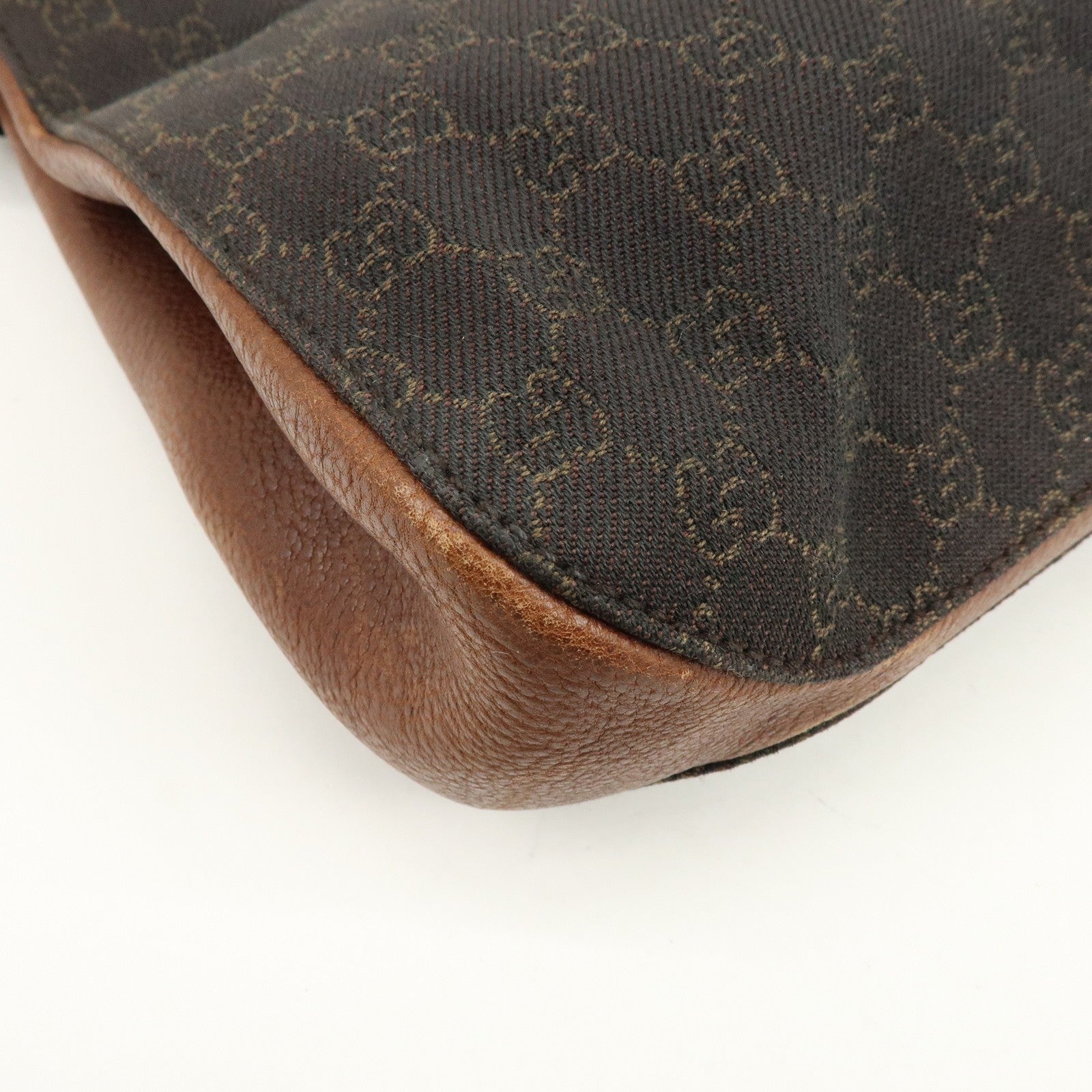Gucci Denim Tote Bag - Brown, GG Canvas, Leather
