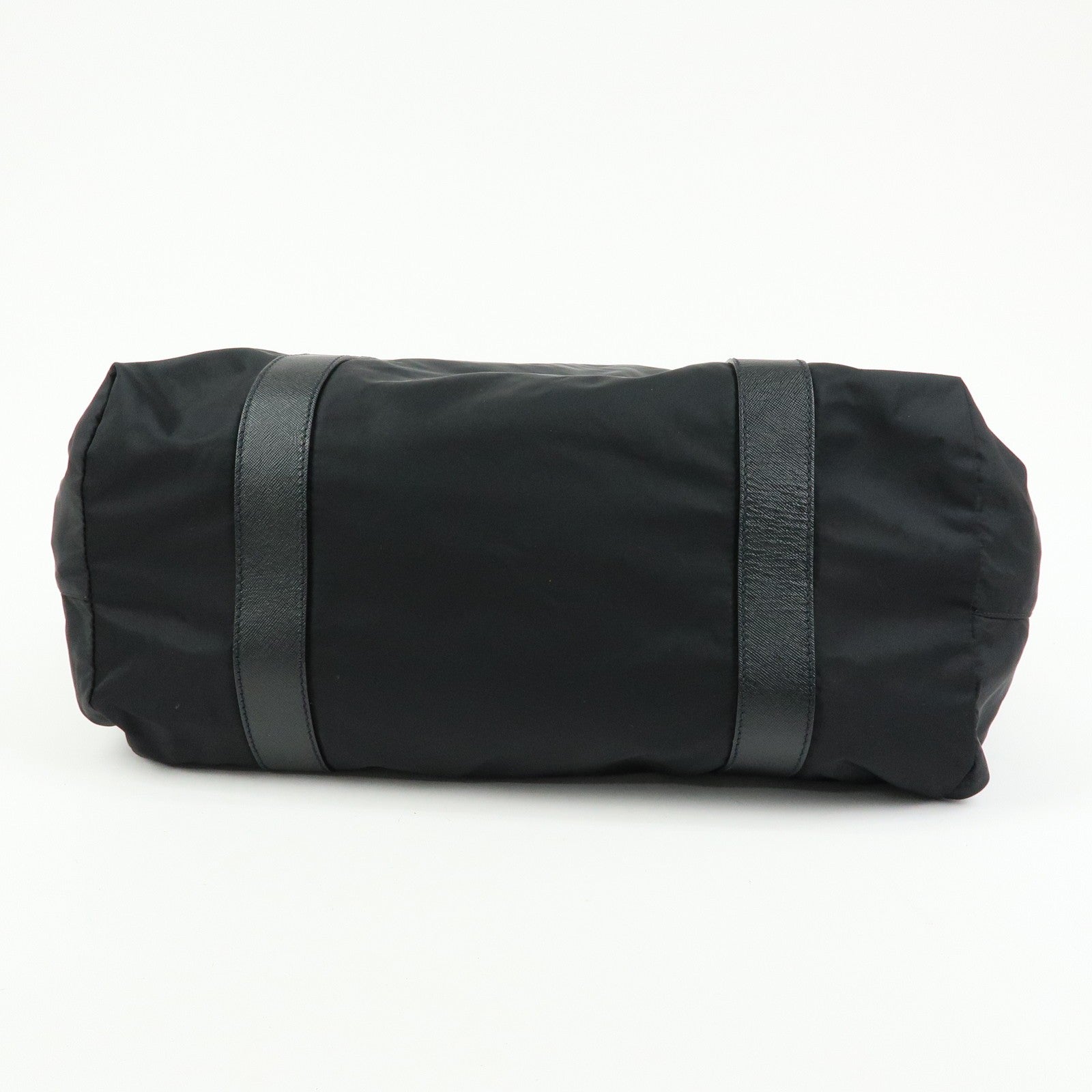 Prada Triangle Logo Boston Hand Bag - Black, Nylon