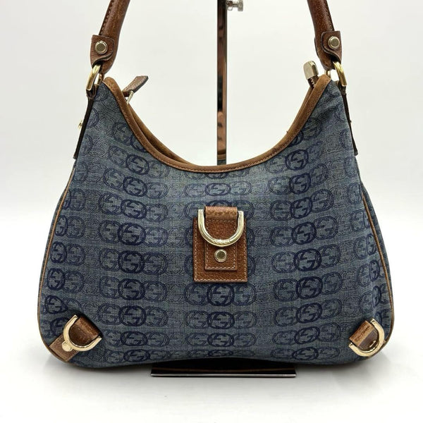 Gucci Abbey Shoulder Bag - Brown x Blue, Denim Leather