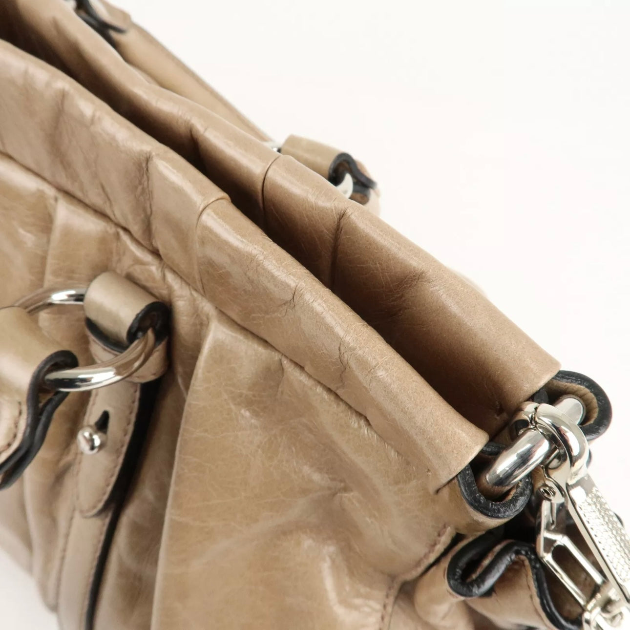 PRE ORDER! MIU MIU Leather Shoulder& Hand Bag Beige