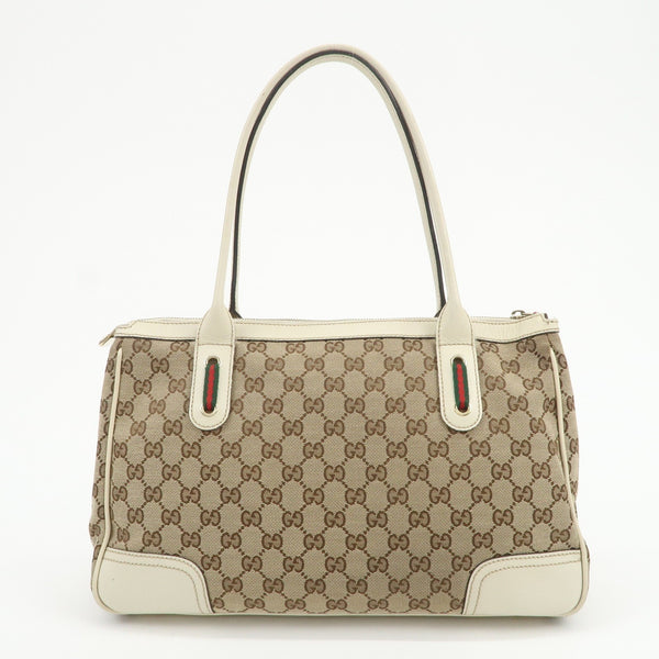 Gucci Princy Sherry Tote Bag - Brown Ivory, GG Canvas Leather